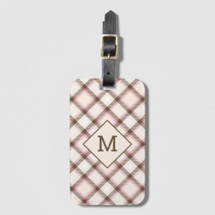 Etiqueta De Bagagem Xadrez Monograma Personalizada / Padrão Tartan