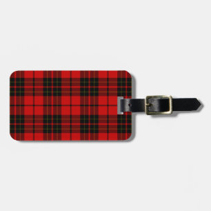 Etiqueta De Bagagem Xadrez preta vermelha do tartan do clã de Brodie