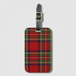 Etiqueta De Bagagem Xadrez Real Stewart Tartan Padrão Escocês