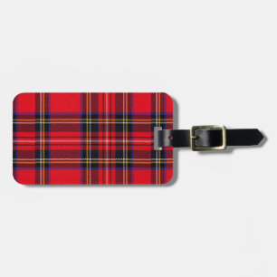 Etiqueta De Bagagem Xadrez vermelha de Stewart tartan
