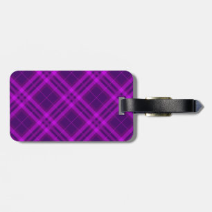 Etiqueta De Bagagem Xadrezes, verificações, Tartans roxos e