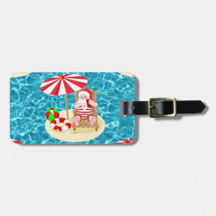 Etiqueta De Bagagem xmas Beach santa claus