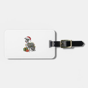 Etiqueta De Bagagem Xmas Lighting Santa Hat - Cão de Greyhound Italian