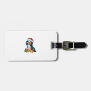 Etiqueta De Bagagem Xmas Lighting Santa Hat Kooikerhondje Dog Christma