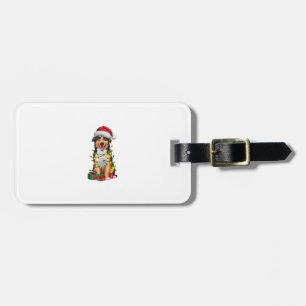 Etiqueta De Bagagem Xmas Lighting Santa Hat Shiloh Shepherd Cristo