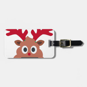 Etiqueta De Bagagem xmas reindeer poo emoji