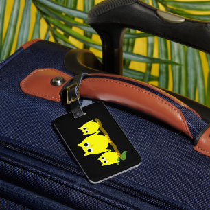 Etiqueta De Bagagem Yellow Owls Design 
