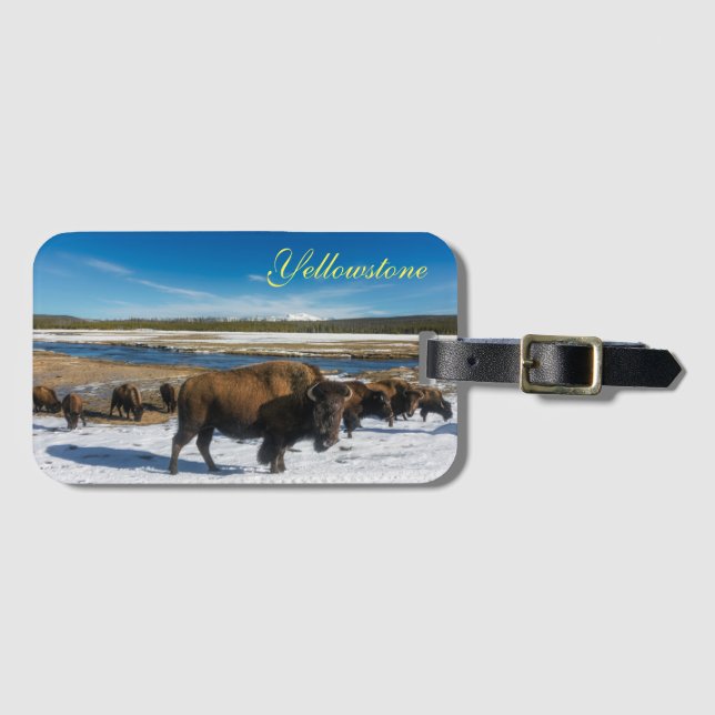 Etiqueta de Bagagem Yellowstone-Buffalo (Frente Horizontal)