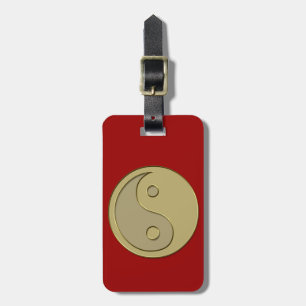 Etiqueta De Bagagem yin yang do ouro