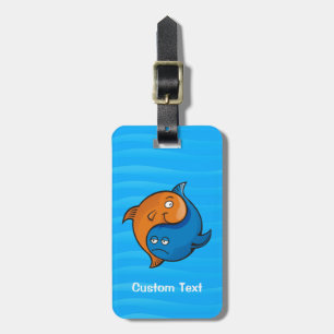 Etiqueta De Bagagem Yin Yang Fish Cartoon