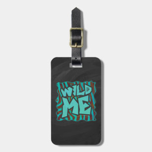 Etiqueta De Bagagem Zebra Brown e Teal Wild Me Design