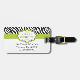 Etiqueta De Bagagem Zebra Green Ribbon
