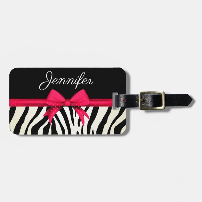 Etiqueta De Bagagem Zebra Print (Frente Horizontal)