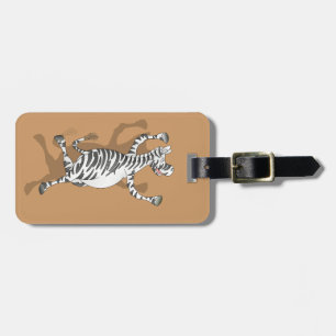 Etiqueta De Bagagem Zebra pulando para alegria