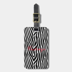 Etiqueta De Bagagem Zebra Stripes Padrão Thunder_Cove