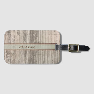 Etiqueta De Bagagem Zen Custom Name Wood Grain Stripes