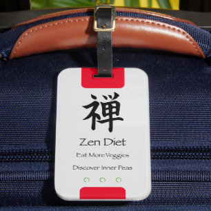Etiqueta De Bagagem Zen Diet Come Mais Vegggs Cinza BG