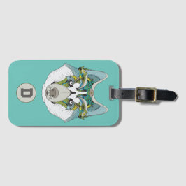 Etiqueta De Bagagem Zenart Rouco padronizado Cachorro Rouco Azul Face