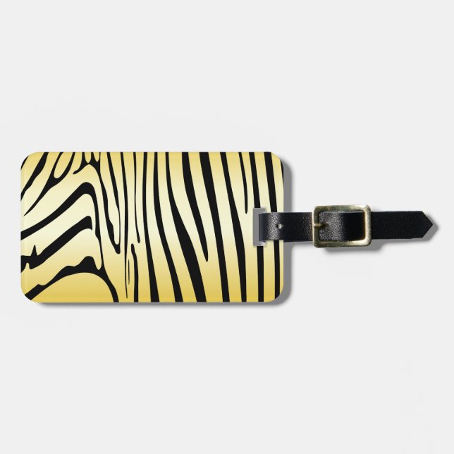 Etiqueta De Bagagem Zesty Zebra Yellow (Frente Horizontal)