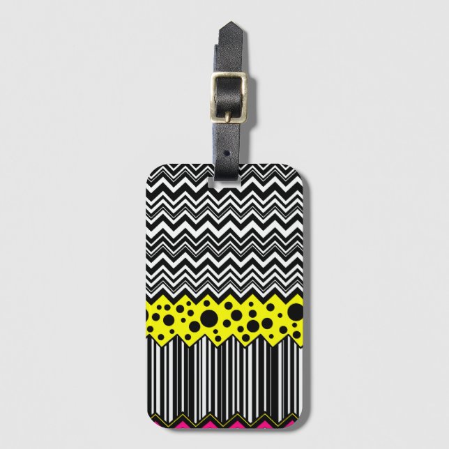 Etiqueta De Bagagem Zig-Zags (Frente Vertical)