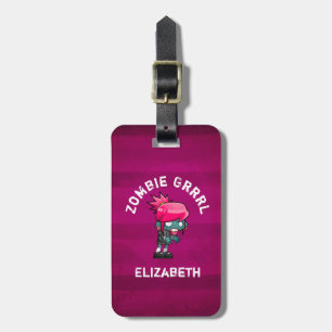 Etiqueta De Bagagem Zombi bonito Grrrl do punk rock