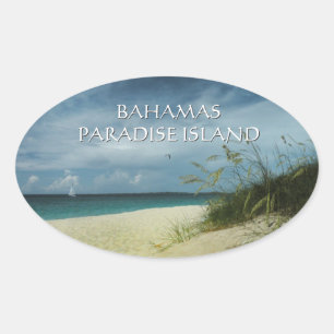 Etiqueta de Bahamas da ilha do paraíso