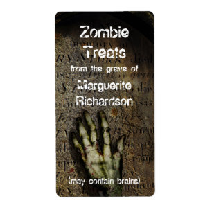 Etiqueta de Baia de Dia das Bruxas de Zombie ascen