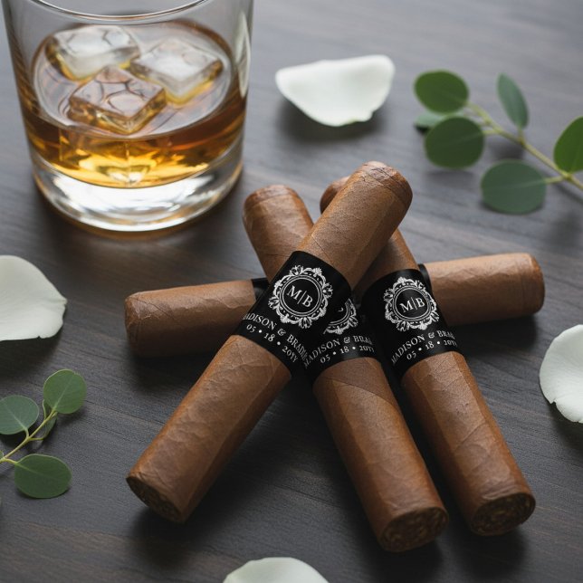 Etiqueta de Banda de Charuto de Casamento com Mono (Criador carregado)