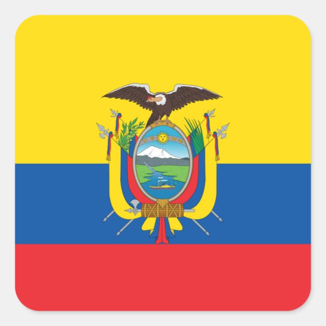 Etiqueta de Bandeira do Equador (Frente)