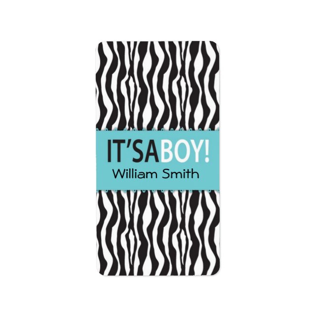 Etiqueta de Bar Boutique Chic Boy Mini Hershey (Frente)