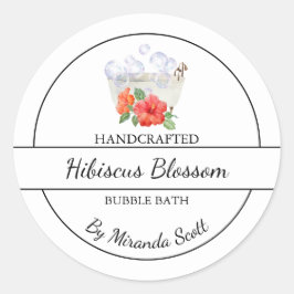 Etiqueta de Bath de Hibiscus Homemade Simples