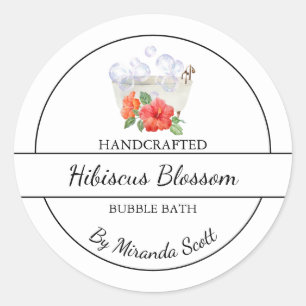 Etiqueta de Bath de Hibiscus Homemade Simples
