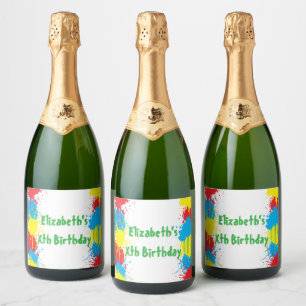 Etiqueta de Bebida de Aniversário de Crianças Fest