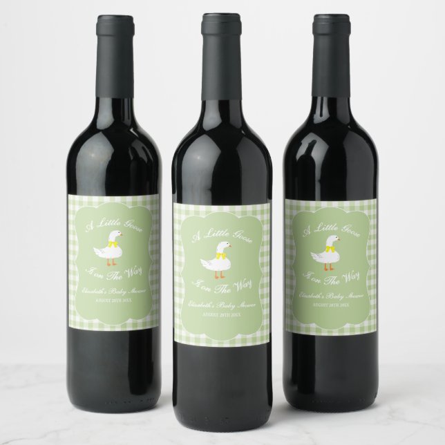 Etiqueta de Bebida para Chá de Bebê Little Goose (Garrafas)