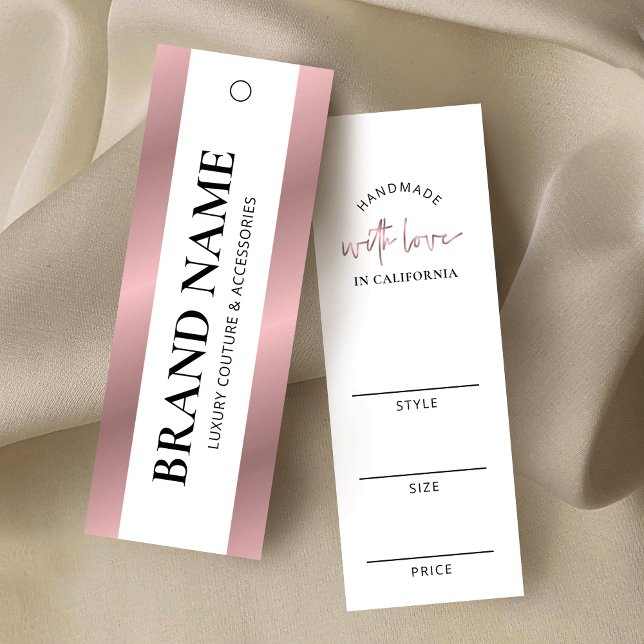 Etiqueta de bloqueio de roupa Dourada Elegante (Elegant white and rose gold effect thin product price tag labels)