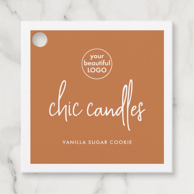 Etiqueta de bloqueio de velas marrom chic Vanilla  (Frente)