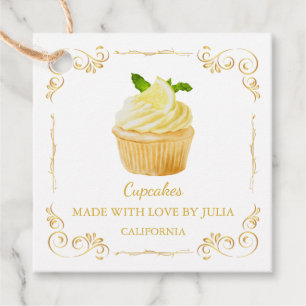 Etiqueta de bloqueio quadrado de Cupcakes frescos