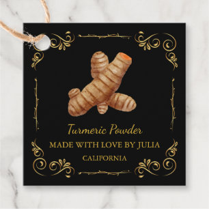 Etiqueta de bloqueio queta de Pó Turmerical caseir