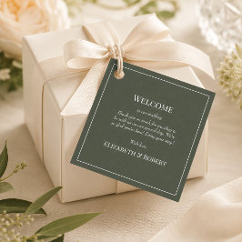 Etiqueta de Boas-Vindas de Casamento com Monograma