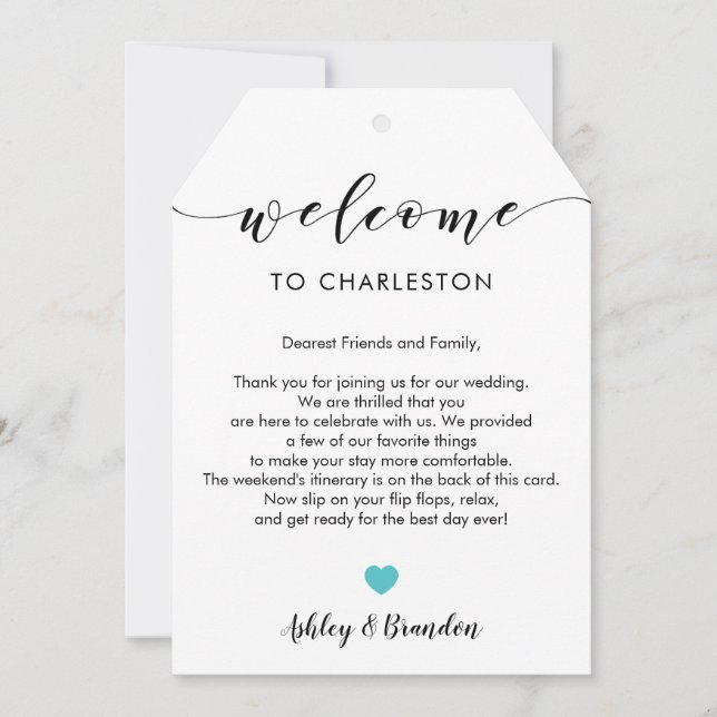 Etiqueta de Boas-vindas de Casamento Extra Grande, (Frente)