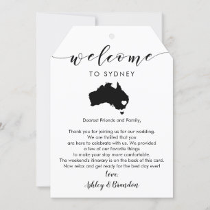 Etiqueta de Boas-vindas do Casamento da Austrália,