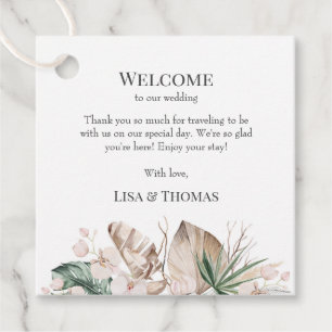 Etiqueta de boas-vindas do casamento orquídeo trop