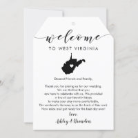 Etiqueta de Boas-vindas do West Virginia, Itinerár