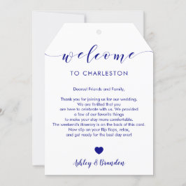 Etiqueta de Boas-vindas marinho Grande Casamento,
