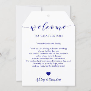 Etiqueta de Boas-vindas marinho Grande Casamento,