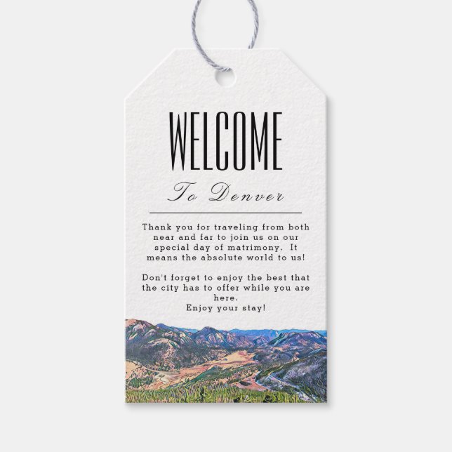 Etiqueta de boas-vindas personalizada do Denver Co (Frente)