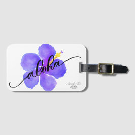 Etiqueta de Bolsa Aloha Hibisco Roxo