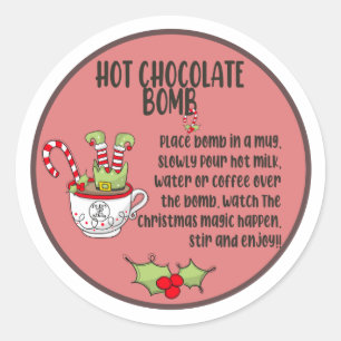 Etiqueta de bomba de cacau quente, etiqueta de bom