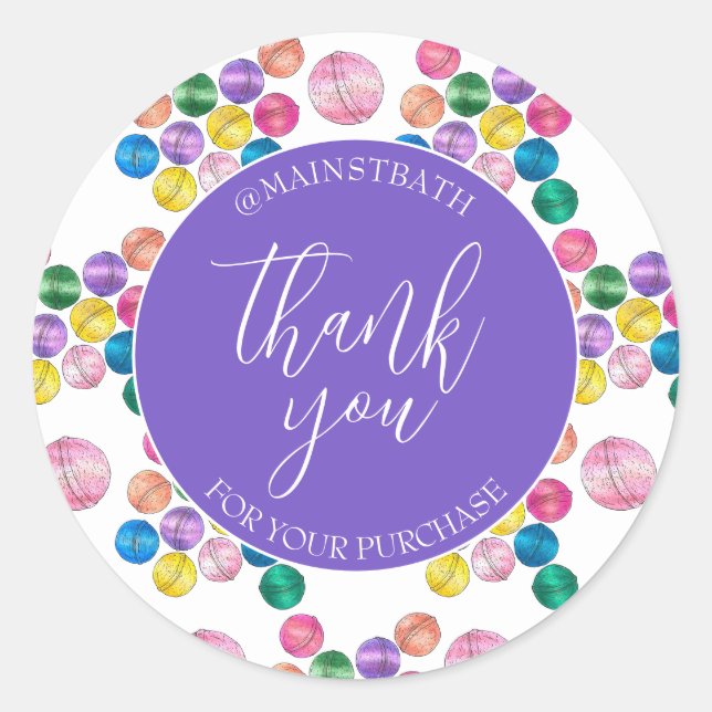 Etiqueta de Bombas de Banho para Negócios de Belez (Frente)