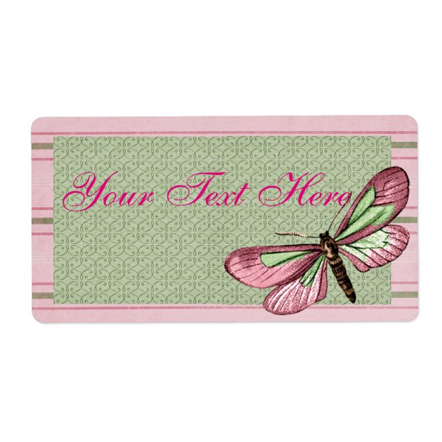 Etiqueta de Borboleta com primavera striping (Frente)